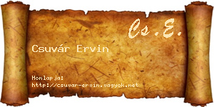 Csuvár Ervin névjegykártya
